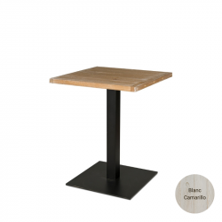 Square Table L80, Solid Wood and Steel