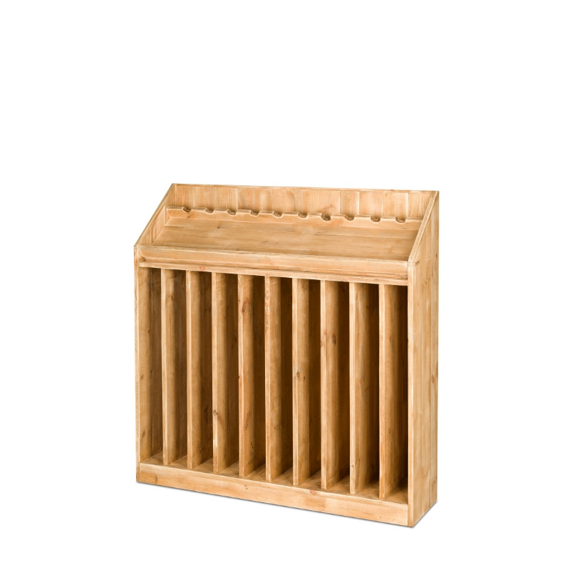 Wooden wine merchandiser, 10 rows, capacity 120 bottles, Solid Wood Wooden wine merchandiser, 10 rows, capacity 120 bottles, Solid Wood