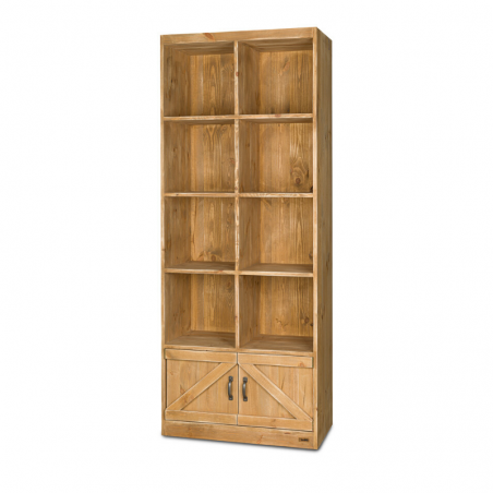8-cube shelf unit 2 doors, solid wood