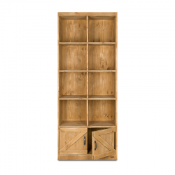 8-cube shelf unit 2 doors, solid wood