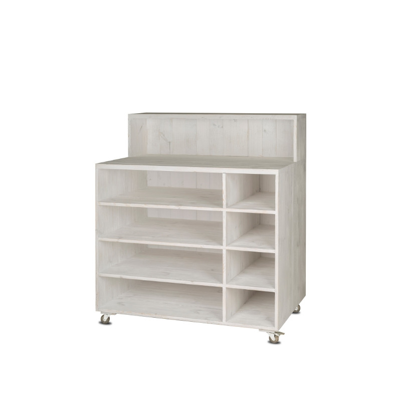 Flower display counter on wheels, Solid Wood Flower display counter on wheels, Solid Wood