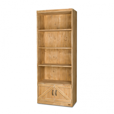 4-tier shelf unit 2 doors, solid wood