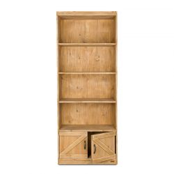 4-tier shelf unit 2 doors, solid wood
