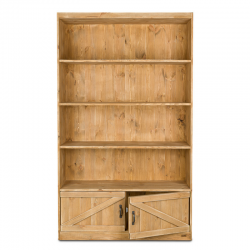 4-tier shelf unit 2 cupboards, solid wood