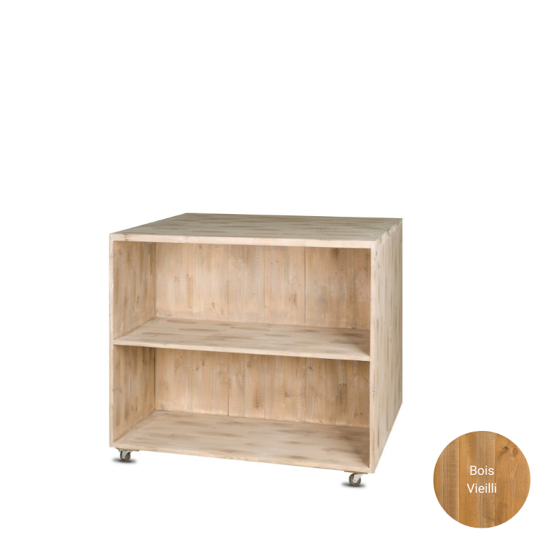 Double Sided Table Display Unit On, Double Sided Bookcase On Wheels