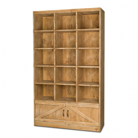 15-cube shelf unit 2 doors, solid wood