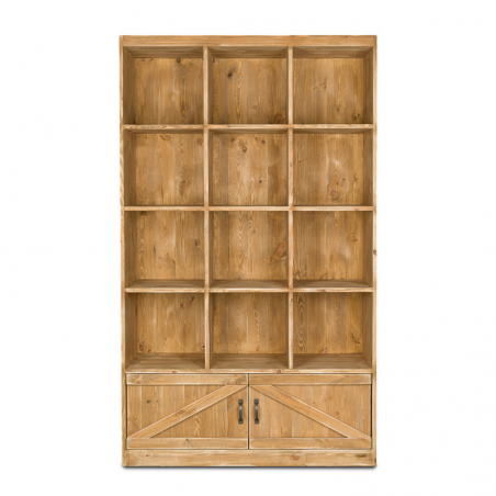 12-cube shelf unit 2 doors, solid wood