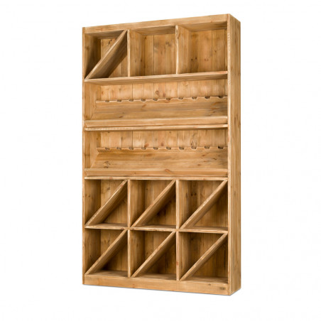 Étagère à bouteilles en bois - Meuble range bouteille - Casier à Vin