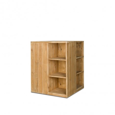 Présentoir Bois Réglable Sur Pied - Étagères Inclinables - Pour Magasin, épicerie, Boutique - 60x161x35cm
