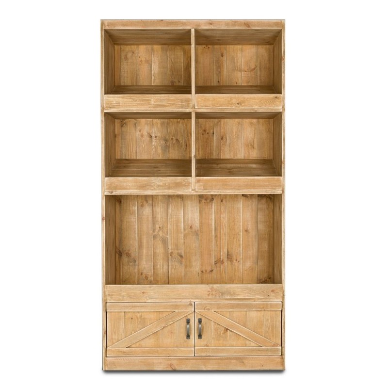 3-tier bakery shelf unit, 2 doors, solid wood