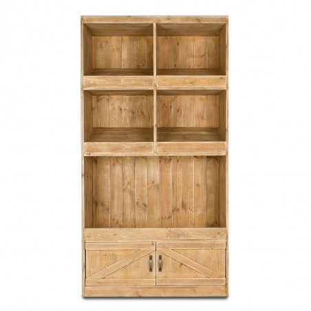 3-tier bakery shelf unit, 2 doors, solid wood
