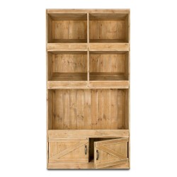 3-tier bakery shelf unit, 2 doors, solid wood