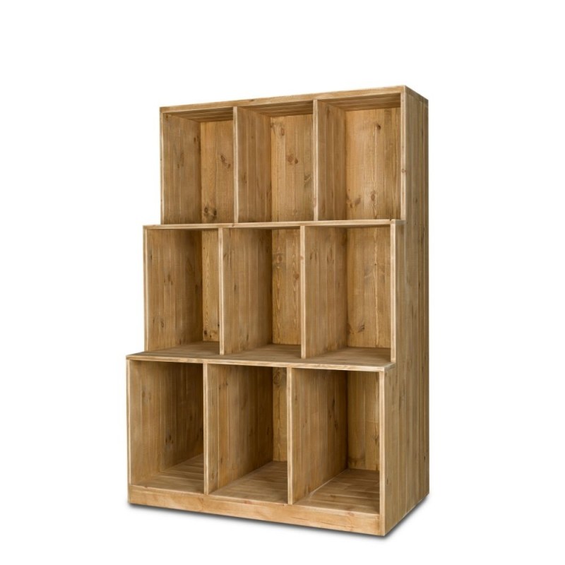 Etagère 3 niveaux, 9 casiers en bois massif Etagère 3 niveaux, 9 casiers en bois massif