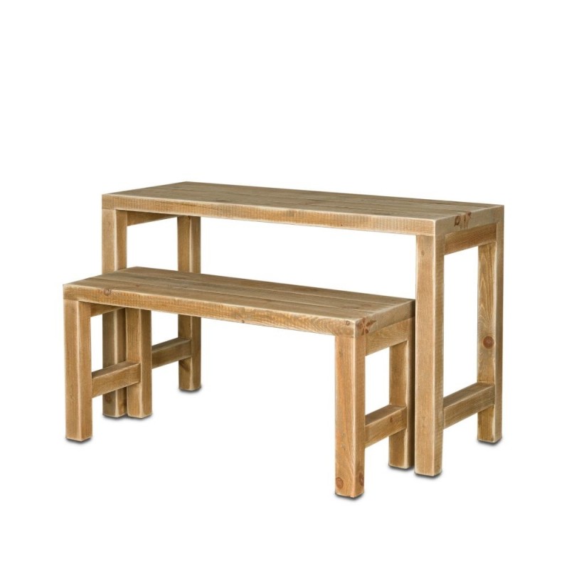 Nesting table, set of 2, solid wood