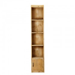 4-tier shelf unit, 1 door, solid wood