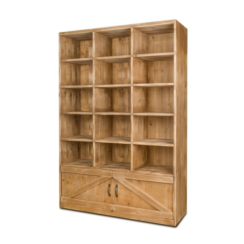 15-cube shelf unit 2 doors H173, solid wood TRADIS