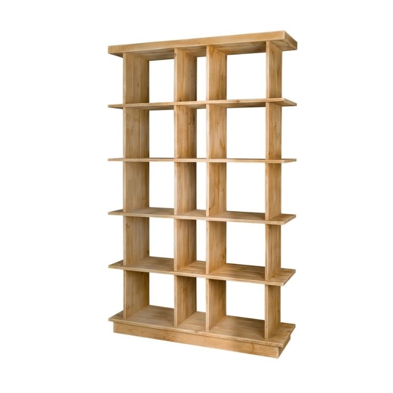 Open wine rack, 15 compartments, solid wood TRADIS