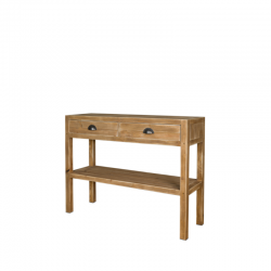Console table 2 levels, 2 drawers, solid wood TRADIS