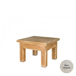 Table de présentation 45x45, bois massif TRADIS Blanc Camarillo