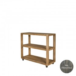 Console table 2 levels on wheels, solid wood TRADIS