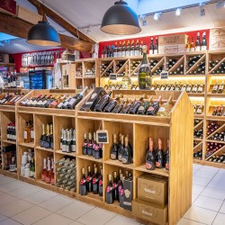 Présentoir à vin TRADIS en bois massif 6 casiers exposition bouteilles