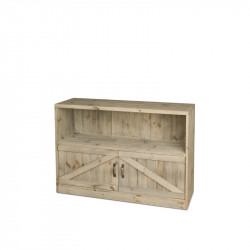 Shelf unit 2 doors, solid wood