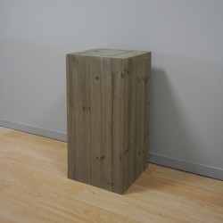 Cube de présentation, Gris de Payne, bois massif