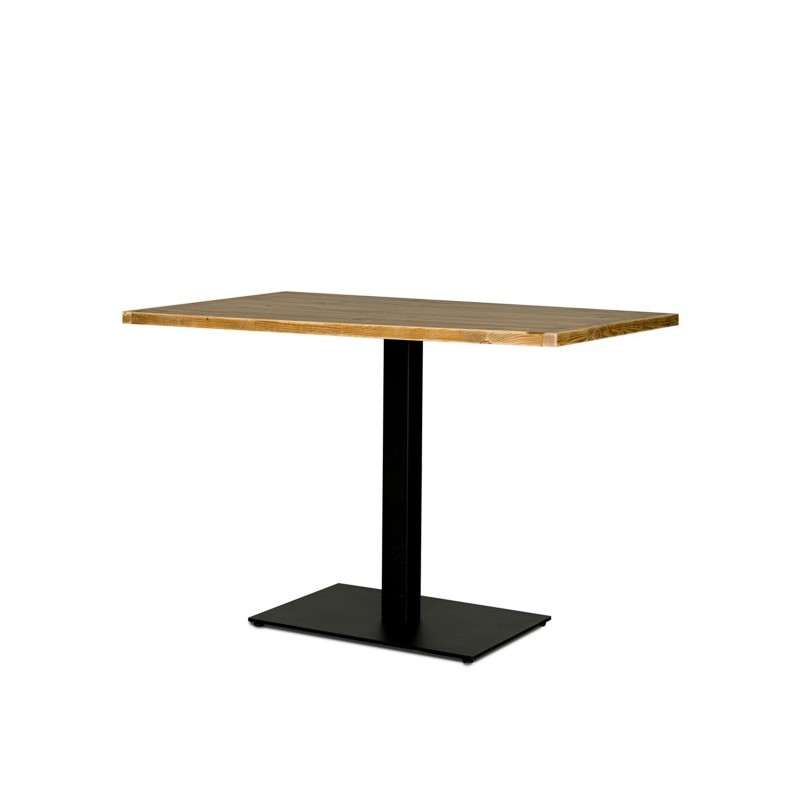 Table rectangulaire L110 cm, bois massif et acier