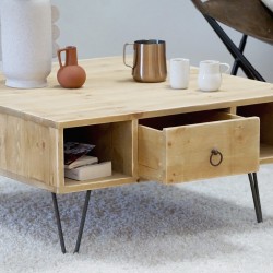 Table basse NOELIE en bois massif, meuble d'occasion