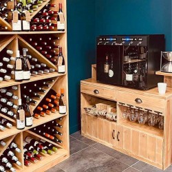 Wooden wine bar, doors drawers L119 cm, Solid Wood