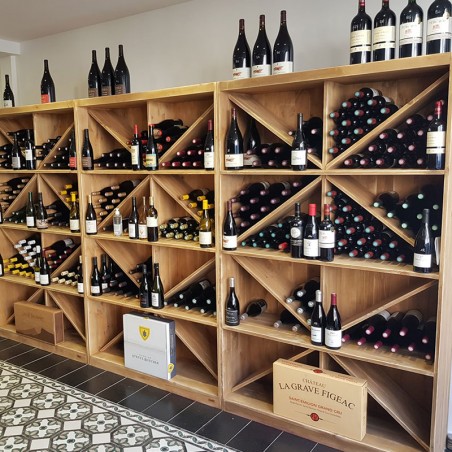 Weinregal H200 cm, Kapazität 300 Flaschen, Massivholz