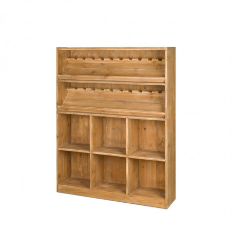 Niedriges Weinregal TRADIS Kapazität 140 Flaschen aus Massivholz H 150 cm