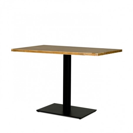 Rechteckiger Tisch L110 cm, Massivholz und Stahl
