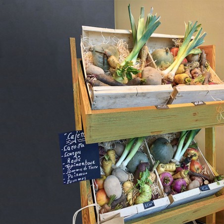 Obst- und Gemüseständer, 3 Ebenen, Massivholz Lebensmittelgeschäft
