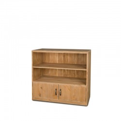 Niedriges Sideboard 2 Ebenen, 2 Türen, Massivholz