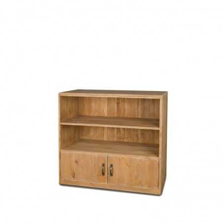 Niedriges Sideboard 2 Ebenen, 2 Türen, Massivholz