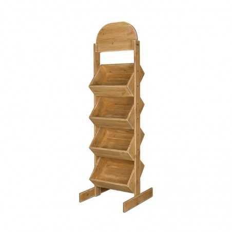Display mit 4 Fächern, Display-Giebel, Massivholz