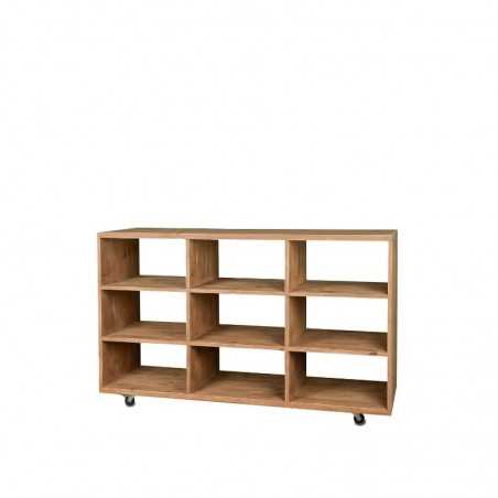 Zentrales Display 9 Fächer L150 cm, Massivholz