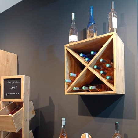 Weinregal, Kapazität 24 Flaschen, Massivholz Ambiente