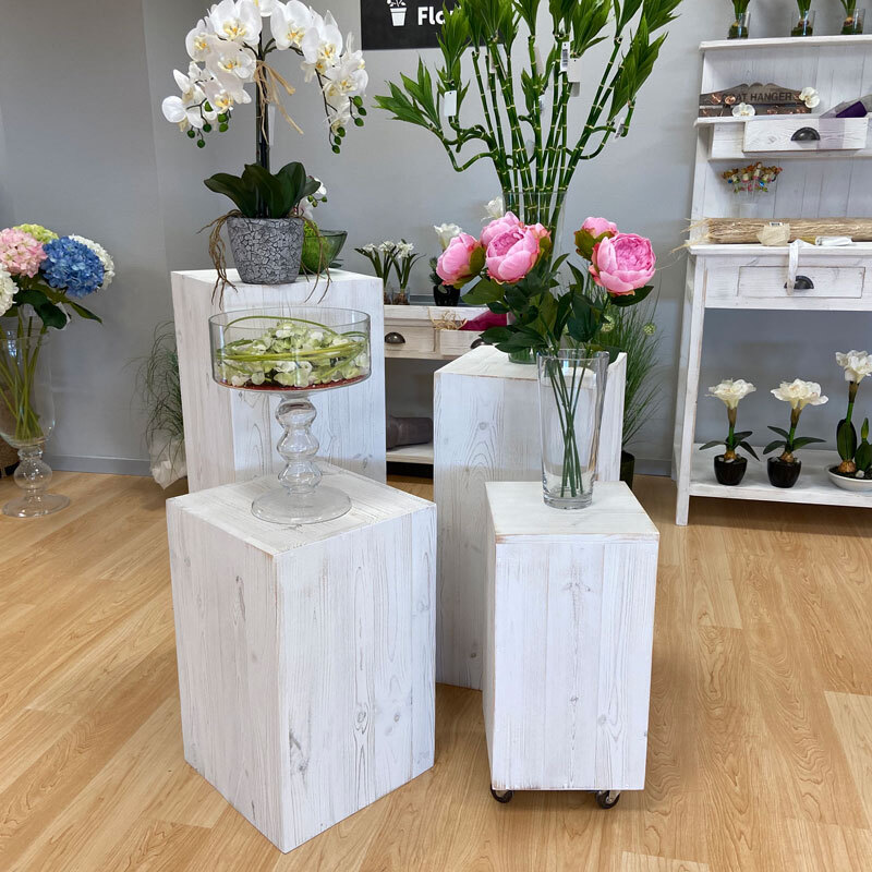 white display floral