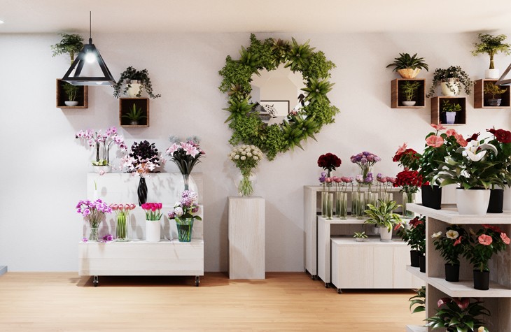 boutique fleurs amenagement bois